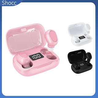 Shocc L21pro หูฟังอินเอียร์ไร้สาย 6H พร้อมเคสชาร์จ สําหรับเล่นกีฬา