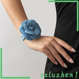 [Szluzhen1] สร้อยข้อมือ กําไลข้อมือ ผ้ายีน ลายดอกไม้ ขนาดใหญ่ น้ําหนักเบา เหมาะกับของขวัญวันเกิด สําหรับผู้หญิง DIY