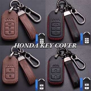 เคสกุญแจรีโมทรถยนต์ แบบหนัง 2 3 4 ปุ่ม อุปกรณ์เสริม สําหรับ Honda Accord 9 Crider City Vezel Spirior Odyssey Civic Jazz HRV CRV