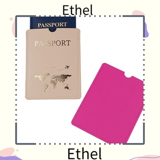 Ethel1 ปกหนังสือเดินทาง ปกหนัง PU กันน้ํา ใส่บัตรเครดิต เอกสาร ซองใส่หนังสือเดินทาง แบบพกพา สําหรับผู้หญิง