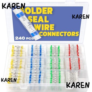 Karen ตัวเชื่อมต่อสายไฟบัดกรี 5 ขนาด 5 สี คุณภาพสูง 240 ชิ้น