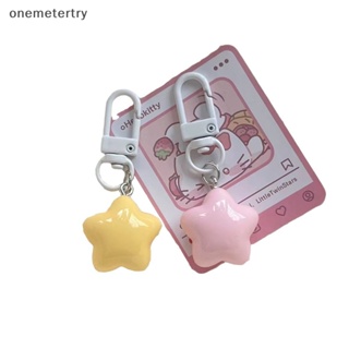 Onem พวงกุญแจ จี้รูปดาวน่ารัก สีเหลือง สีชมพู สําหรับห้อยกระเป๋าเป้สะพายหลัง หูฟัง 1 ชิ้น