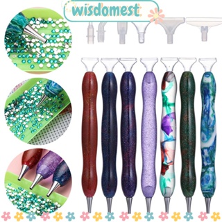 ❀WISDOMEST❀ 5D เรซิ่นเพชรจิตรกรรมปากกาโลหะผสมเป็นมิตรกับสิ่งแวดล้อมเปลี่ยนปากกาเรซิ่นจุดเจาะปากกาเย็บปักถักร้อย DIY CRAFT Nail Art