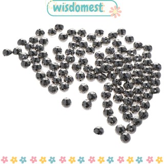 Wisdomest ลูกปัดดิสโก้ สะท้อนแสง ทรงกลม 10 มม. สีเงิน สําหรับทําเครื่องประดับ 120 ชิ้น