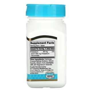 📢พร้อมส่ง 🔔 21st Century Potassium Gluconate, 595 mg, 110 Tablets