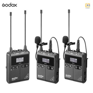 And-godox WMicS1 kit2 ระบบไมโครโฟนไร้สาย UHF พร้อมตัวส่งสัญญาณ TX1 2 ชิ้น และตัวรับสัญญาณ RX1 1 ชิ้น สําหรับสมาร์ทโฟน กล้อง มิกเซอร์ บันทึกวิดีโอ สัมภาษณ์ถนน