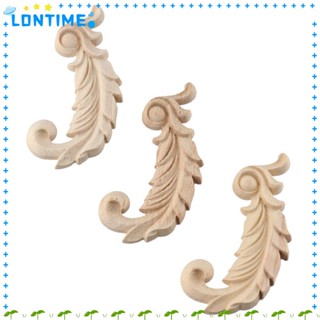 Lontime Onlay Applique ลิ้นชักไม้แกะสลัก ลายใบไม้ ซ้าย ขวา 8.5x4.5 ซม.