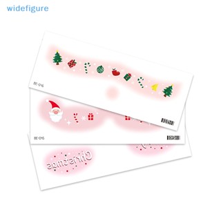 Widefigure สติกเกอร์รอยสักชั่วคราว ลายการ์ตูนกวางน่ารัก สําหรับตกแต่งใบหน้า เทศกาลคริสต์มาส