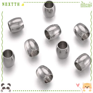 Nextth ลูกปัดสเปเซอร์ สเตนเลส สีเงิน สําหรับทําเครื่องประดับ สร้อยคอ สร้อยข้อมือ DIY