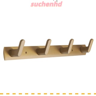 Suchenhd ตะขอแขวนผ้าขนหนู อลูมิเนียม เนื้อแมตต์ สีทอง 4 ตะขอ กันสนิม สําหรับติดผนังห้องน้ํา ห้องนั่งเล่น