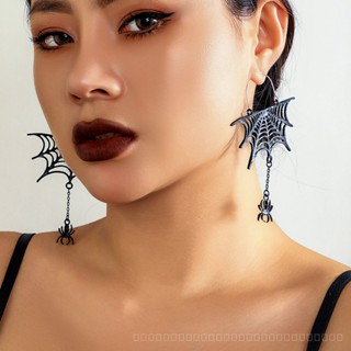 0908WSJ Europe and America Cross Border Ornament Dark Style Spider Web Hollow Tassel Stud Earrings Halloween Spider Punk Gothic Earrings 0PCH