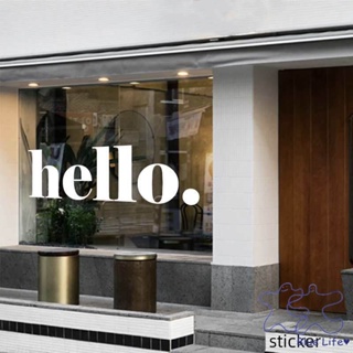 สติกเกอร์ ลาย Hello Glass Window Post Instagram สําหรับติดตกแต่งผนังบ้าน ร้านเสื้อผ้า ร้านชานม ร้านกาแฟ