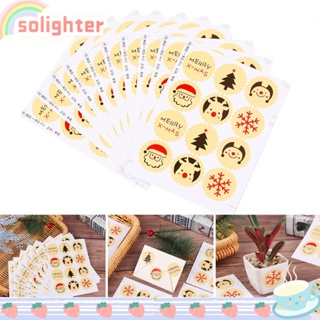 Solighter สติกเกอร์ซีล ลายธีมคริสต์มาส DIY สําหรับติดตกแต่งเบเกอรี่