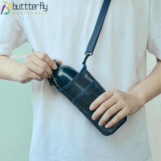 Buttterfly กระเป๋าใส่ขวดน้ํา ทรงกระบอก ผ้าตาข่าย น้ําหนักเบา พกพาง่าย พร้อมสายรัด