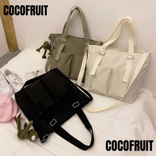 Cocofruit กระเป๋าสะพายไหล่ ผ้าแคนวาส ความจุขนาดใหญ่ สําหรับนักเรียน