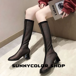 SUNNYCOLOR รองเท้าส้นสูง รองเท้าแตะ รองเท้าส้นสูงผู้หญิง 2023 ใหม่ B94G0LJ 36Z230909