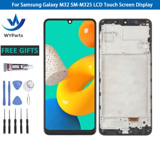 Oled หน้าจอ LCD สําหรับ Samsung Galaxy M32 SM-M325 Digitizer ประกอบเต็มรูปแบบ พร้อมกรอบซ่อมเปลี่ยน