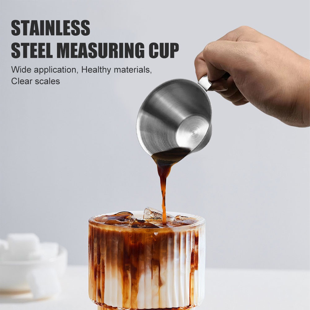☕ 90ml ถ้วยช็อตเอสเพรสโซ่ ช็อตกาแฟ Measuring Cup Stainless Stee - รูปที่ 4