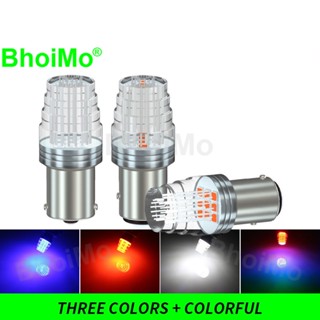 Bhoimo 9SMD หลอดไฟเลี้ยว ไฟเบรก ไฟหยุด ไฟเลี้ยว ไฟเดย์ไลท์ LED RGB 1156 P21W BA15S 1157 BAY15D P21/5W 3030 DC12V สําหรับรถจักรยานยนต์