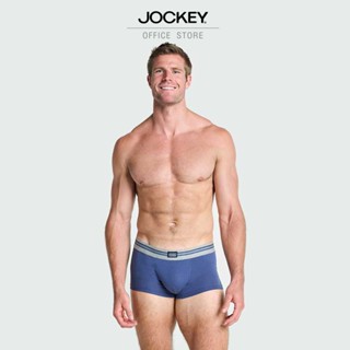 JOCKEY UNDERWEAR กางเกงในชาย COTTON STRETCH รุ่น KU 1730 2913 S23D Pack3 TRUNKS สีน้ำเงิน กางเกงใน กกน ชุดชั้นในชาย