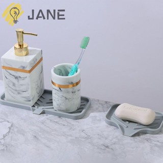 Jane 3 ชิ้น จานสบู่ ตกแต่งบ้าน ซิลิโคน อุปกรณ์ห้องน้ํา เคาน์เตอร์ ที่วางฟองน้ํา