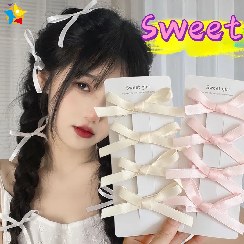 กิ๊บติดผมริบบิ้นโบว์ ขนาดเล็ก สีแคนดี้ สไตล์เกาหลี สําหรับผู้หญิง 8 ชิ้น Y2K