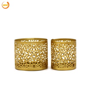 Nordic Golden Hollow Geometric Wrought Ironเชิงเทียนประณีตเครื่องประดับตกแต่งบ้านที่ไม่ซ้ำกันhighqualityงานแต่งงานDecor musthave Golden Hollowเชิงเทียน,Wowเรือใน 24H