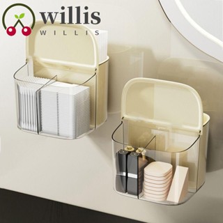 Willis กล่องพลาสติกเก็บเครื่องประดับ ขนาดเล็ก กันฝุ่น ถอดออกได้ 2 ช่อง สําหรับห้องน้ํา