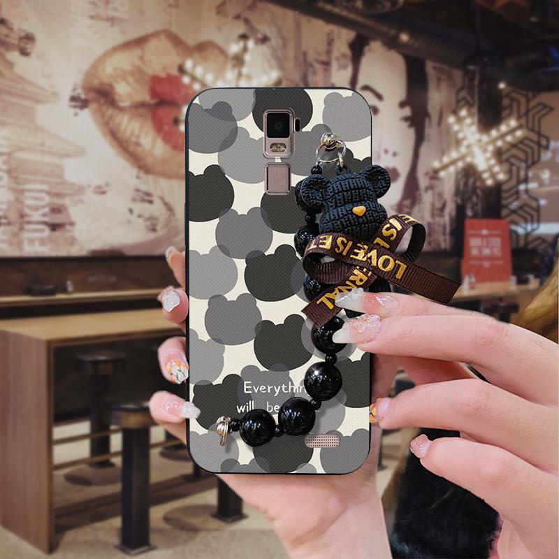 soft case protective case Phone Case For OPPO R7 Plus Dirt-resistant Anti-knock Black pearl pendant silicone phone case