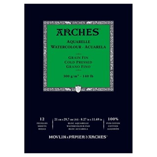 Arches Aquarelle กระดาษอัดแข็ง สีน้ําเย็น 300 แกรม