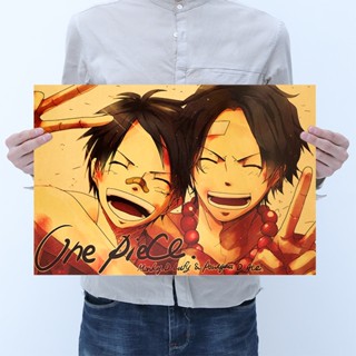 ภาพวาดกระดาษคราฟท์ One Piece T Type สไตล์เรโทร สําหรับตกแต่งบ้าน ร้านอาหาร บาร์ คาเฟ่