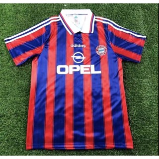 เสื้อกีฬาแขนสั้น ลายทีมชาติฟุตบอล Bayern 95-97 ชุดเหย้า คุณภาพสูง สไตล์วินเทจ