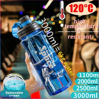 ขวดน้ำกีฬา Bpa Free ดื่มเหยือกใหญ่แก้วน้ำความจุขนาดใหญ่พร้อมที่จับ 1100ml 1500ml 2000ml 3000ml (twinkle.th)