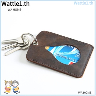 Wttle กระเป๋าใส่บัตรเครดิต บัตรเครดิต หนังวัวแท้ แบบบาง สไตล์เรโทร