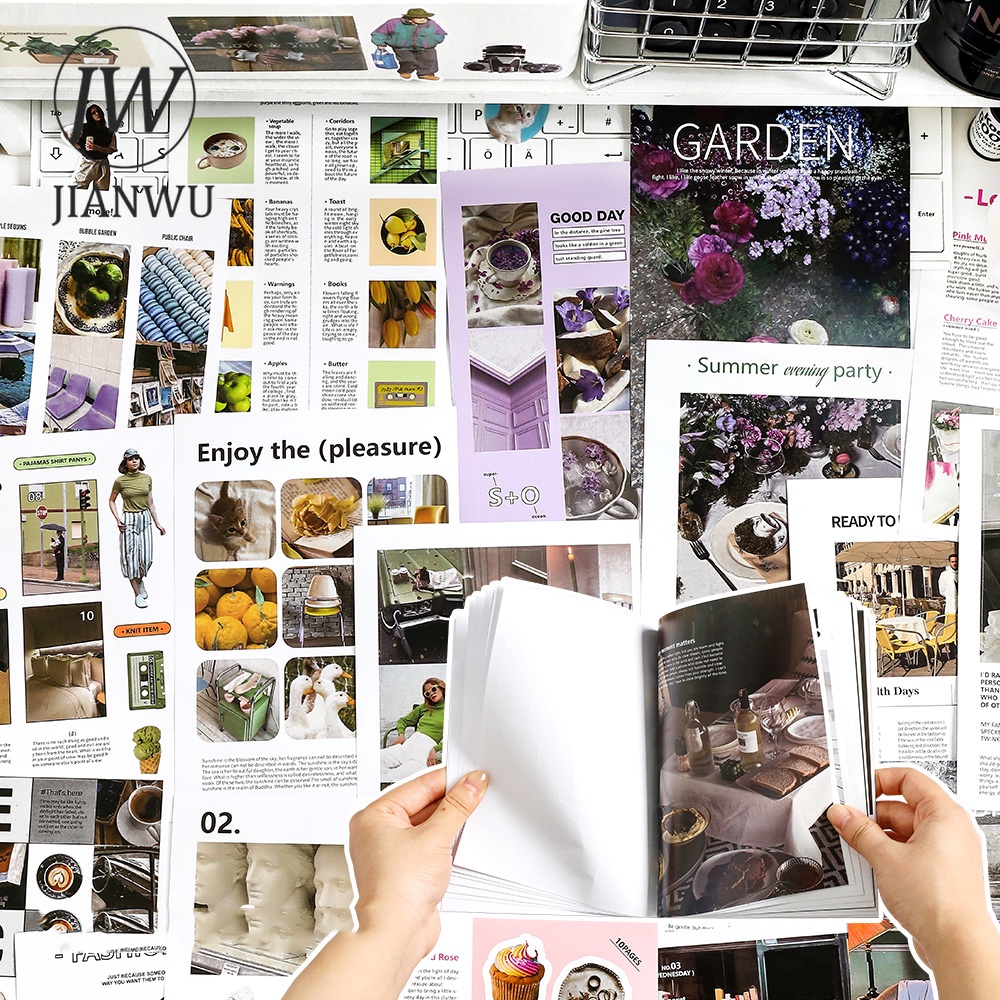Jianwu สติกเกอร์ ลาย Life Weekly Series สไตล์วินเทจ สําหรับตกแต่งสมุดภาพ เครื่องเขียน DIY 20 แผ่น