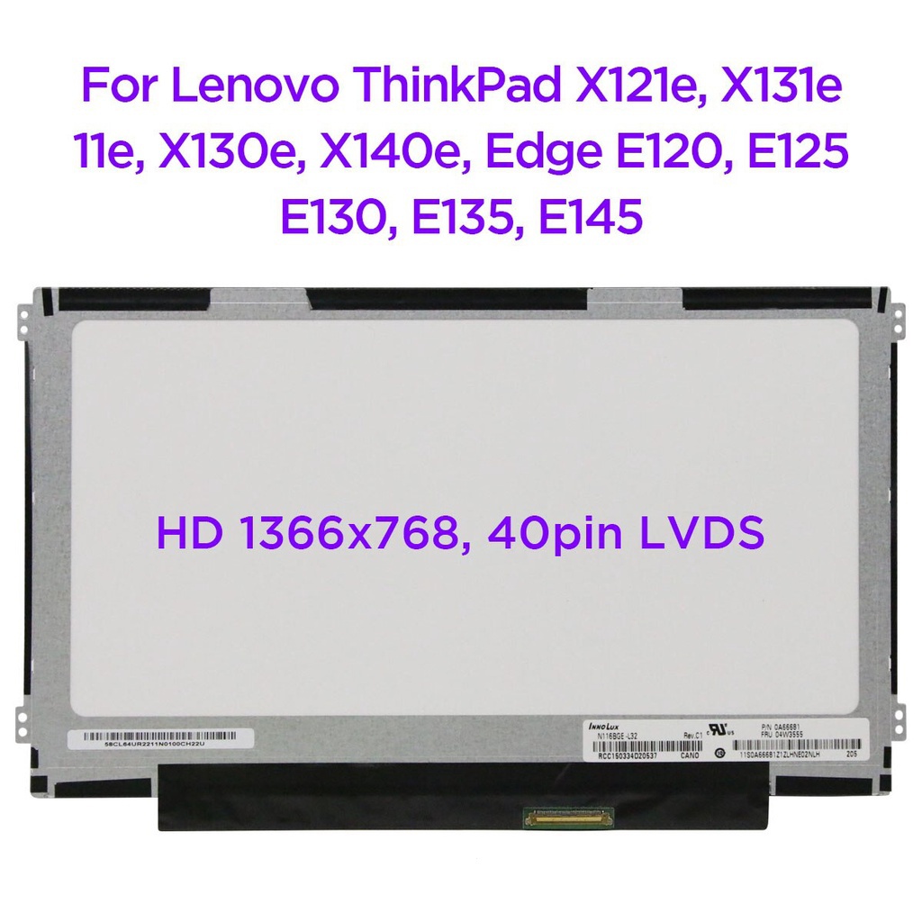 11.6 แล็ปท็อปหน้าจอ LCD N116BGE-L32 L42 B116XW03 LTN116AT07 M116NWR1 R3 สําหรับ Lenovo S20-30 ThinkP