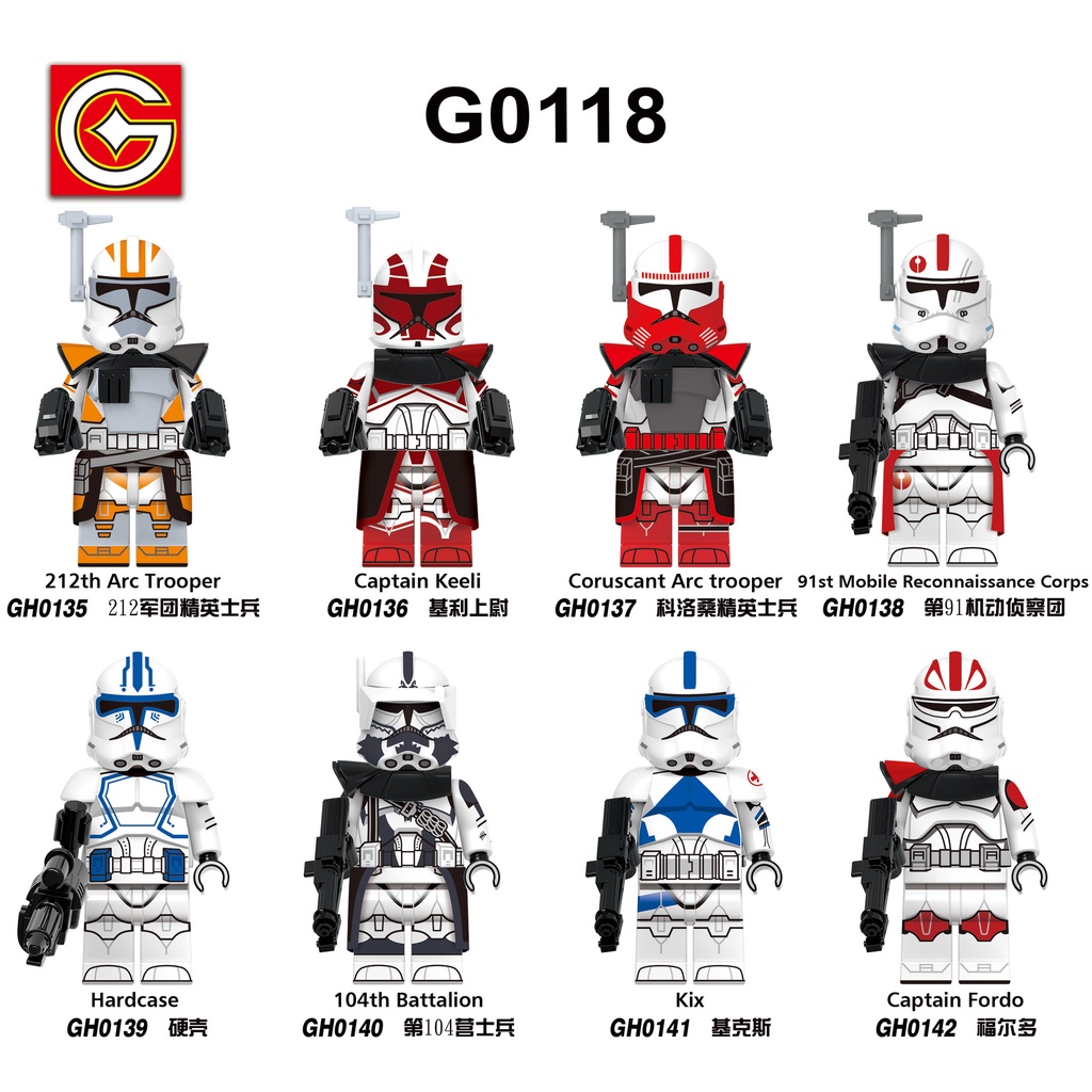 ของเล่นตัวต่อฟิกเกอร์ รูปกัปตัน Keeli Kix Star Wars ขนาดเล็ก 212th G0118