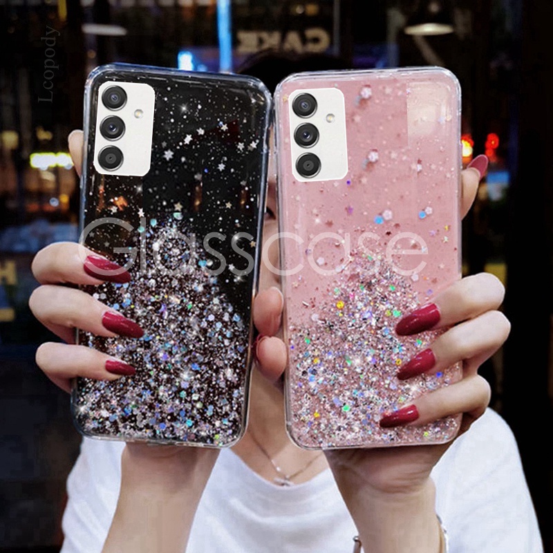 เคสโทรศัพท์มือถือ ซิลิโคนนิ่ม ใส กันกระแทก แต่งกลิตเตอร์ฟอยล์ สําหรับ Samsung Galaxy A05 s A05s A04s A04 A15 A25 A35 A55 A 15 2023