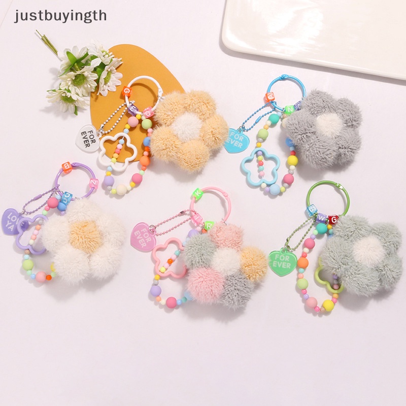 [JBTH] พวงกุญแจ จี้ตุ๊กตาดอกไม้น่ารัก ประดับลูกปัด หลากสีสัน สร้างสรรค์ สําหรับห้อยกระเป๋าเป้สะพายหลัง ผู้หญิง [JB]