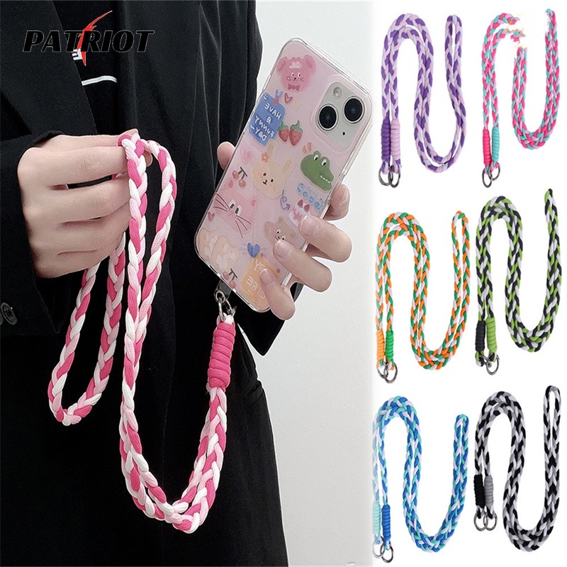 สายคล้องกระเป๋าใส่กุญแจโทรศัพท์ อเนกประสงค์ / สายคล้องคอ ปรับได้ ป้องกันการสูญหาย / เชือกเส้นเล็ก แบบถัก ถอดออกได้ สีสันสดใส เข้ากันได้กับสมาร์ทโฟนส่วนใหญ่