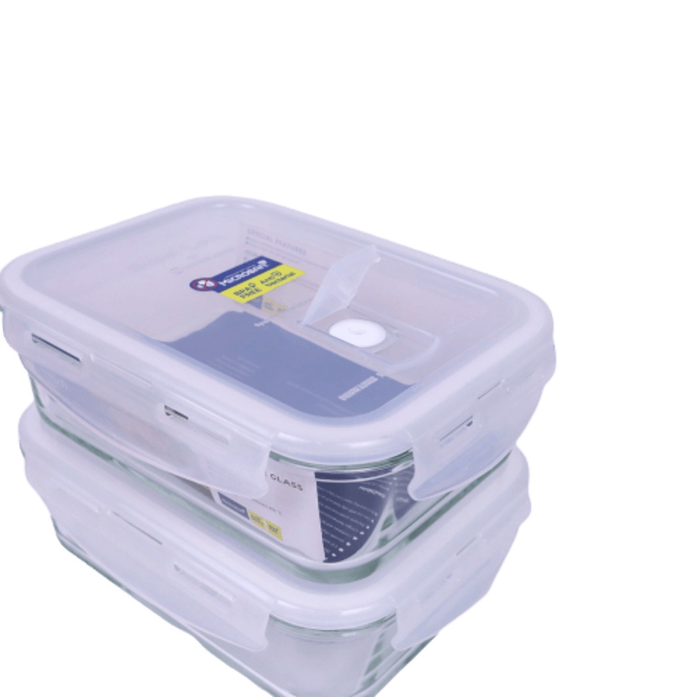 GlobalHouse SUPERLOCK กล่องถนอมอาหารแก้วทรงสี่เหลี่ยม SUPERLOCK GLASS 890ml. #6089(1x2) สินค้าของแท้คุณภาพดี