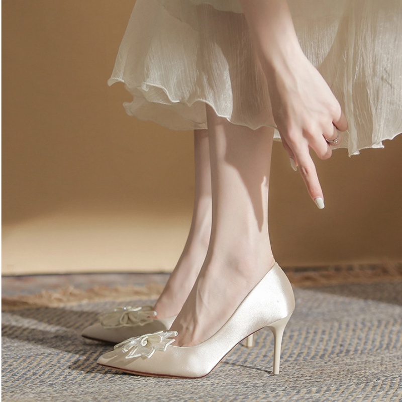 🔥พร้อมส่ง🔥 รองเท้าส้นสูงสไตล์ฝรั่งเศส เครื่องประดับแฟชั่น สวมใส่สบายและสะดวก - รูปที่ 7