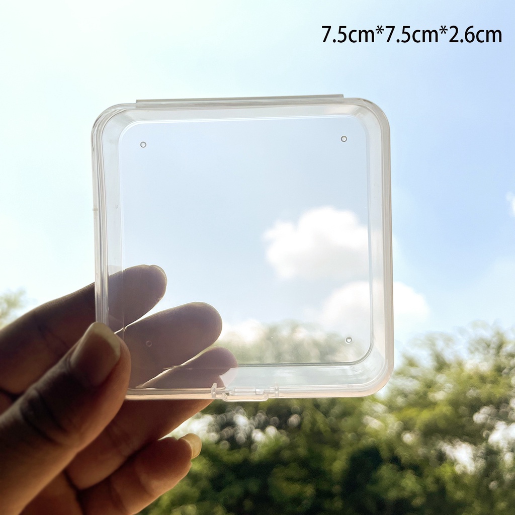 กล่องพลาสติกใส PP ทรงสี่เหลี่ยม ขนาดเล็ก 7.5 ซม. แบบพับได้ สําหรับใส่เครื่องเขียน