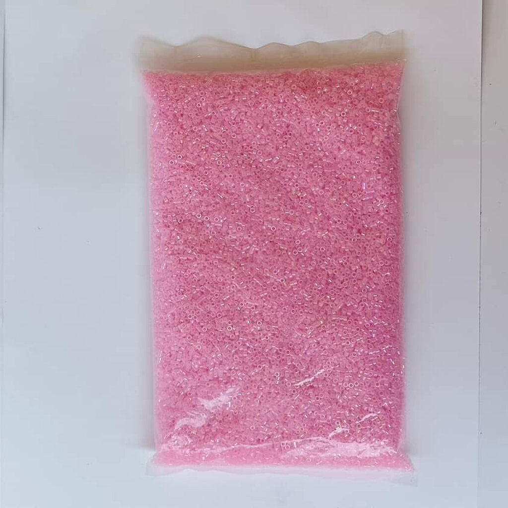 ลูกปัดเม็ดทรายญี่ปุ่น ชมพูใส เม็ดเท่ากันทุกเม็ด 10 กรัม 30 บาท #มีเก็บปลายทาง