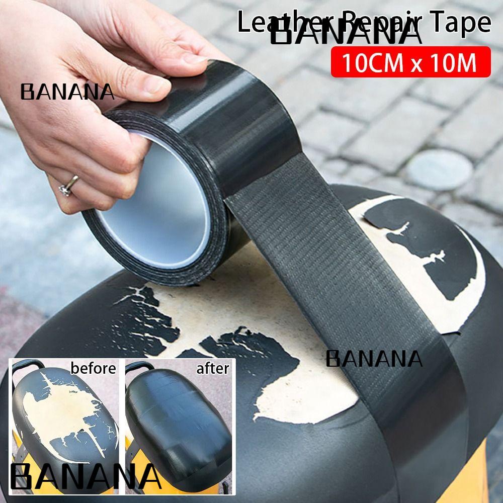 Banana1 เทปหนัง PU กันน้ํา มีกาวในตัว สีดํา สําหรับซ่อมแซมโซฟา เบาะรถยนต์ แจ็กเก็ต รองเท้า เฟอร์นิเจอร์ 1 ม้วน