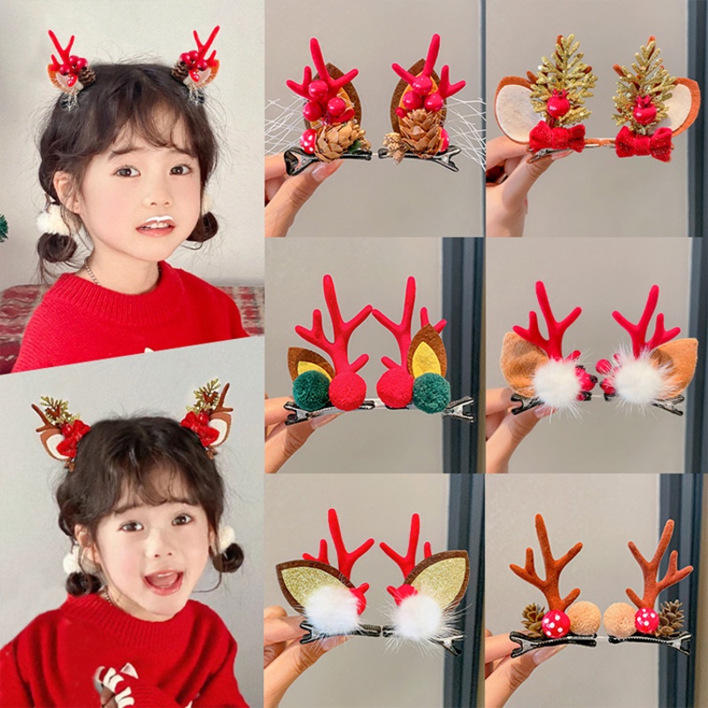 กิ๊บติดผม รูปกวางน้อย กวางน้อย คริสต์มาส เครื่องประดับ สําหรับเด็กผู้หญิง