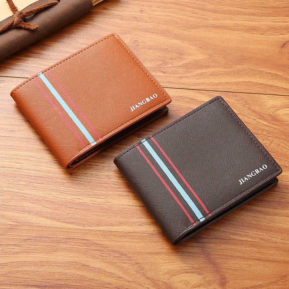 IMLON กระเป๋าสตางค์ใบสั้น, กระเป๋าใส่เหรียญแบบพับได้หนัง PU, ช่องเสียบการ์ดหลายช่องความจุขนาดใหญ่สําหรับผู้ชาย
