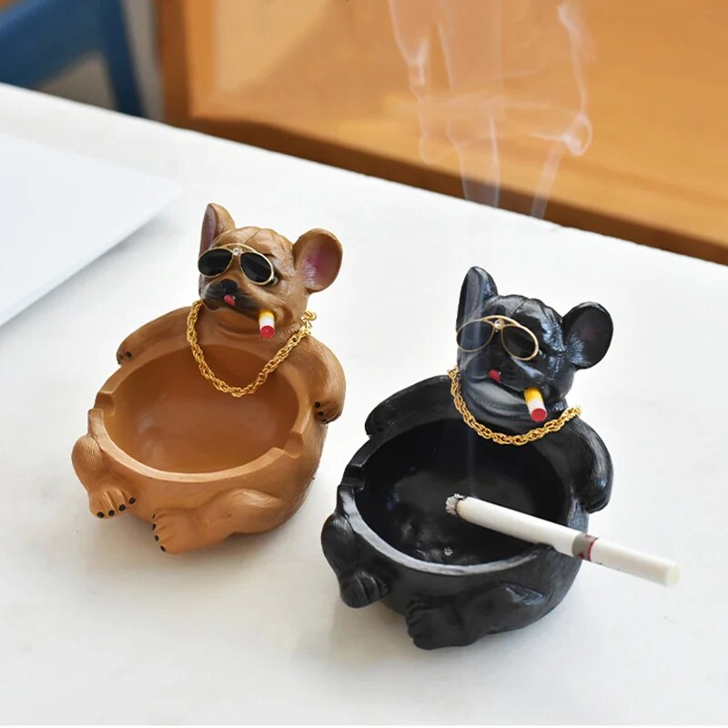 Nordic style cute cartoon dog resin ashtray, desk, cigarette holder, creative home decoration