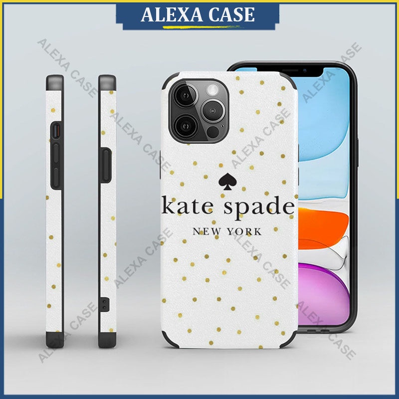 P4uxxk เคสป้องกันโทรศัพท์มือถือหนังแกะ ลาย Kate Spade สําหรับ iPhone 15 Pro Max 14 Pro Max 13 Pro Max 12 Pro Max XS Max 8 Plus SE