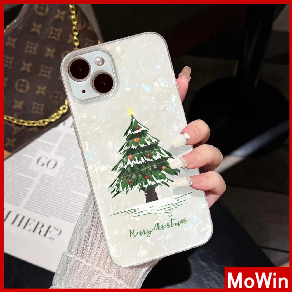 Mowin - เข้ากันได้สำหรับ เคสไอโฟน11 เคส iphone 11 กรณีเปลือกรูปแบบกระดาษแข็ง TPU อ่อนนุ่ม ต้นคริสต์มาส มีความสุข เข้ากันได้กับ 14 PRO MAX 13 PRO MAX 12 XR XS 7plus 8 PLUS